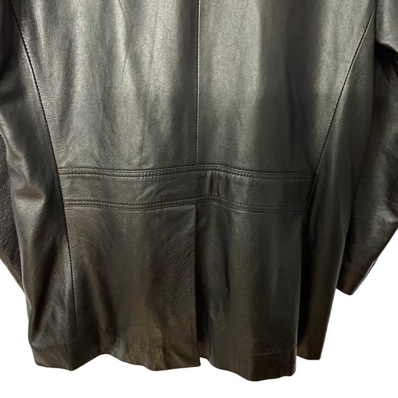 Black Genuine Leather Boxy Leather Jacket L - Picture 16 of 16